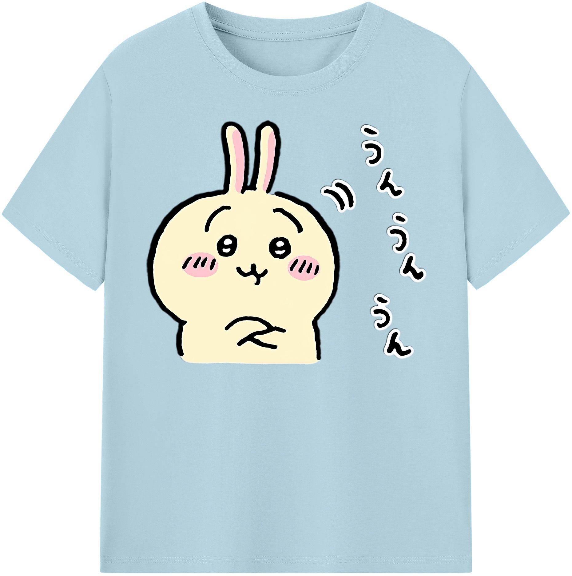 （画像用） ちいかわ うさぎ Chii-kawa usagi 綿100％半袖Tシャツ（フロントプリント）